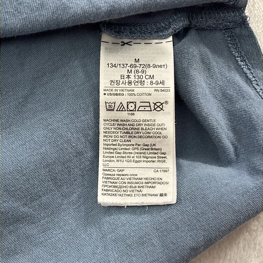 Gap Kids M 8-10 Blue Moving Sequins Star Cotton‎ Blend T Shirt